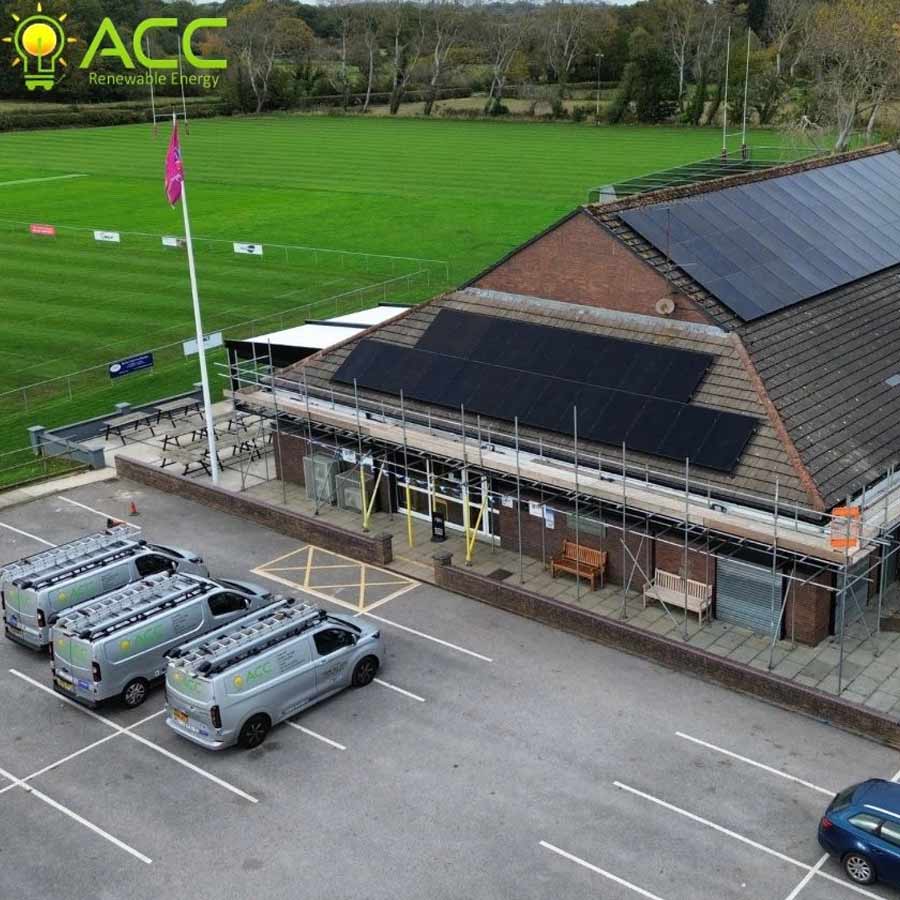 Megawatt scale commercial solar panel array installed by ACC Renewable Energy